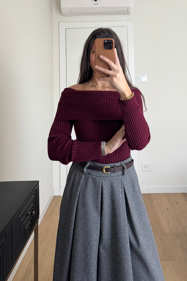 TWENTY Maglia collo shiffer a costine