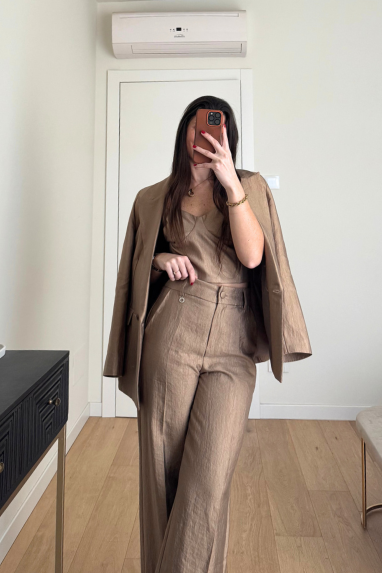 ECO Blazer doppiopetto con leggera trama