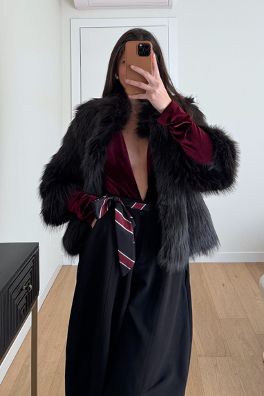 ECO Eco pelliccia manica tre-quarti