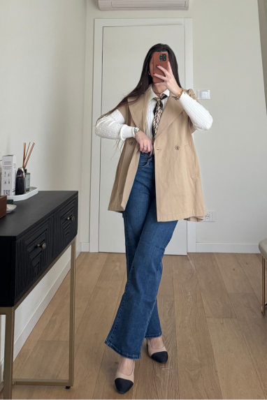 Maxi gilet modello trench