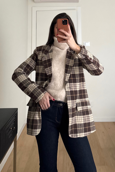 Blazer monopetto tartan