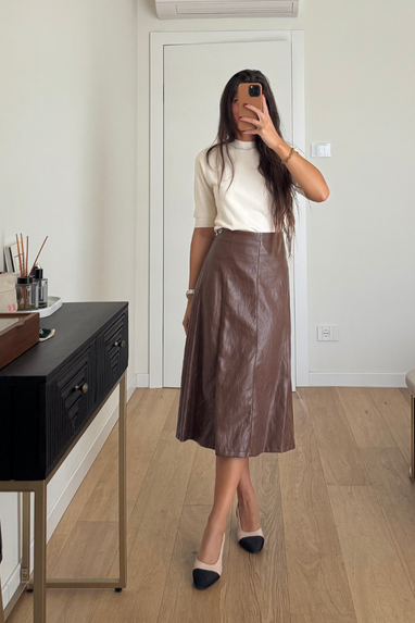 ECO Gonna a ruota in ecopelle