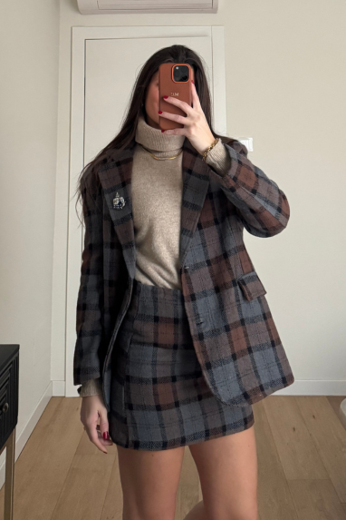 Giacca check monopetto