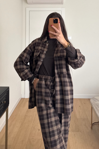 Camicia tartan con doppia tasca superiore