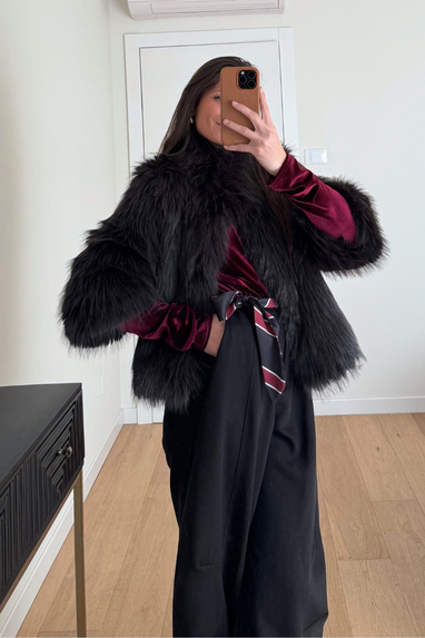 ECO Eco pelliccia manica tre-quarti