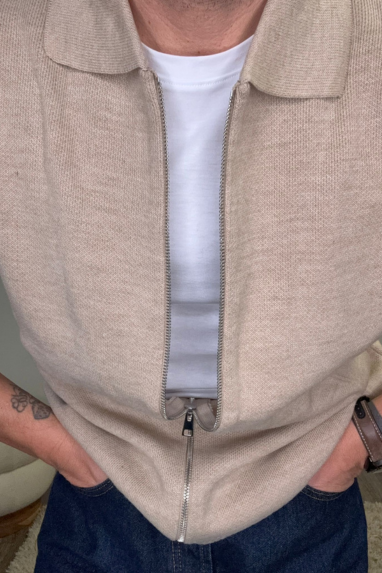 MAN Maglia con zip e colletto