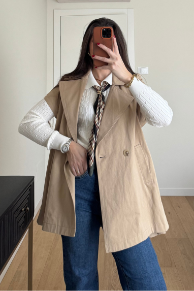 Maxi gilet modello trench