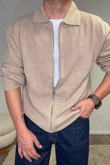 MAN Maglia con zip e colletto