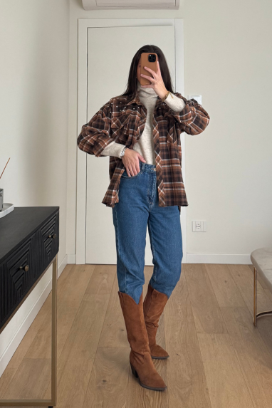 Camicia tartan con strass