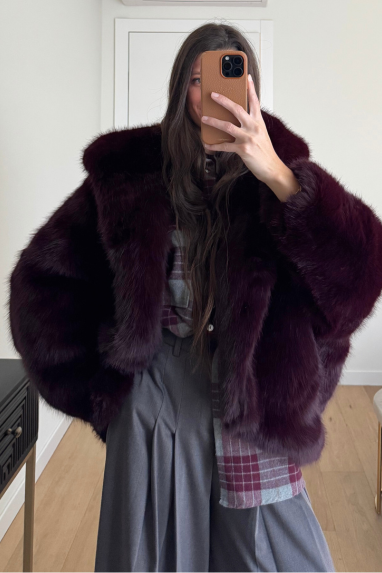 Ecopelliccia over con cappuccio