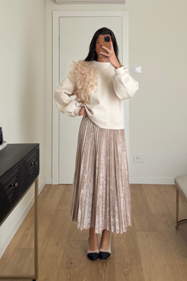 ECO Gonna plissettata velluto