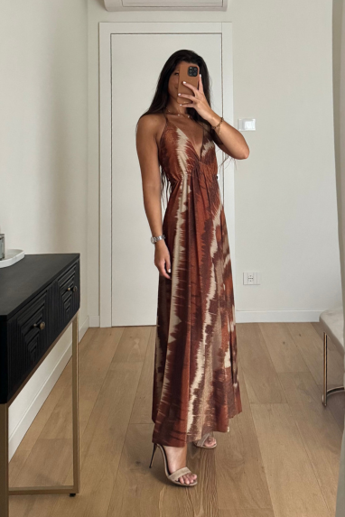 Abito lungo fantasia lurex