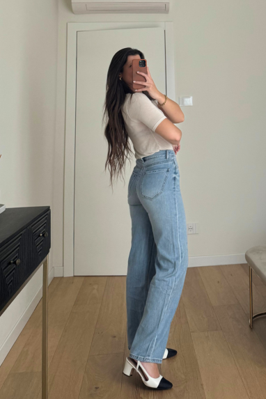 Jeans dritto vita alta