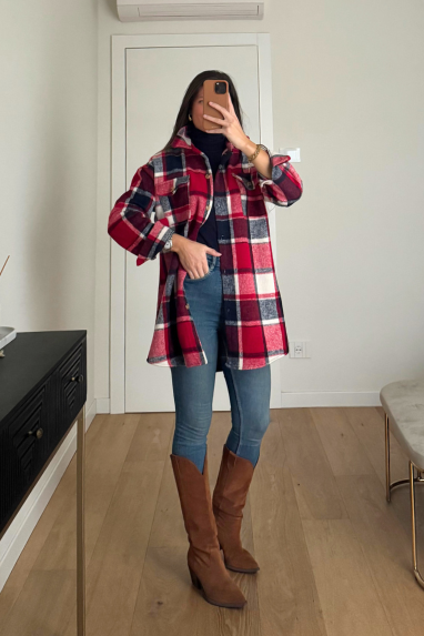 TWENTY Maxi camicia tartan