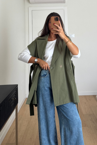 Maxi gilet modello trench