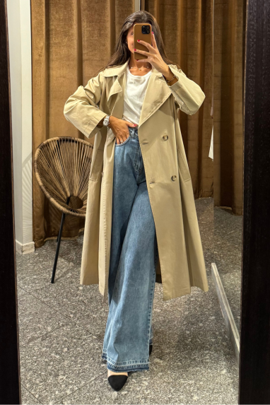 Trench maxi doppiopetto