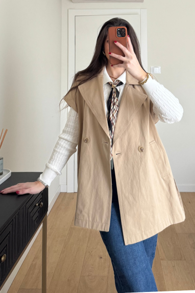 Maxi gilet modello trench