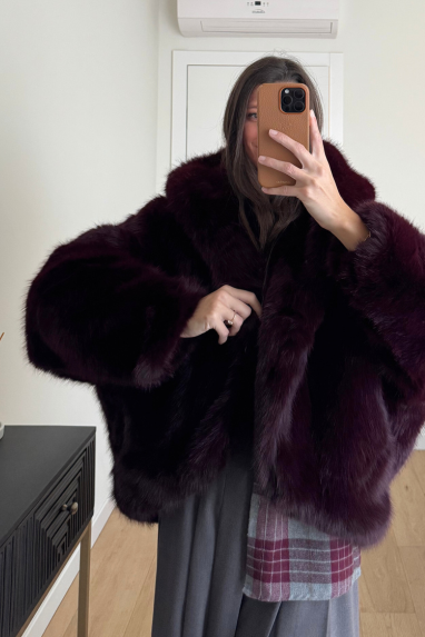 Ecopelliccia over con cappuccio