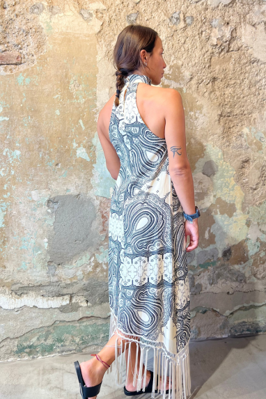 Anitiè Abito Halter con Frange