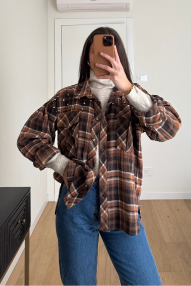 Camicia tartan con strass