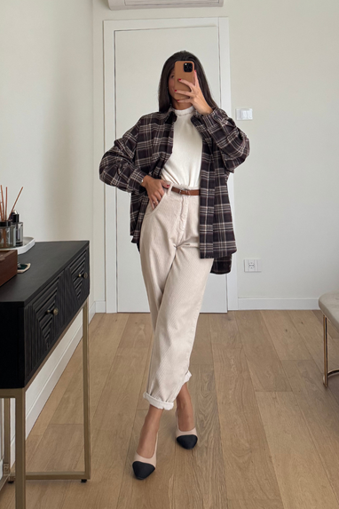 ECO Pantalone in velluto a costine