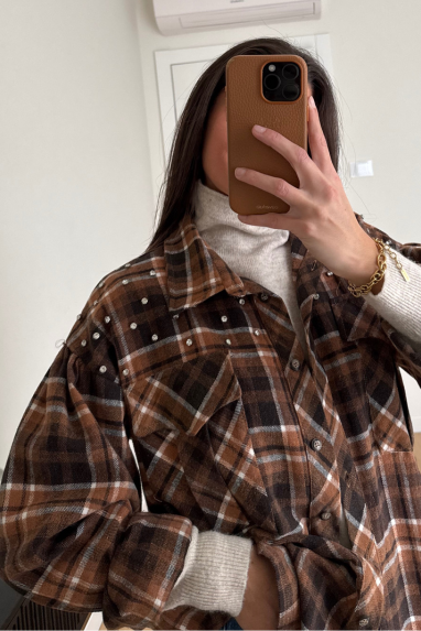 Camicia tartan con strass