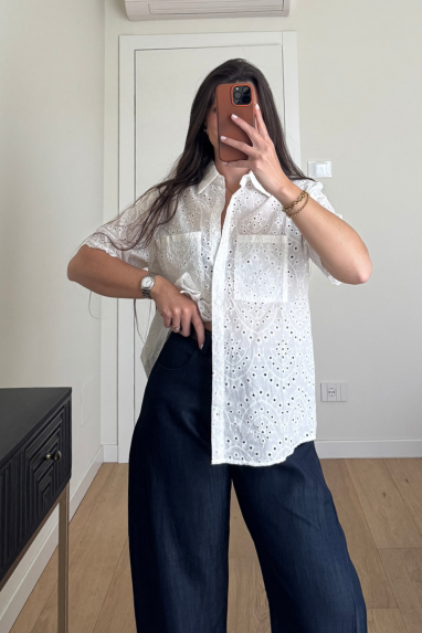 TWENTY Camicia in sangallo 100% cotone