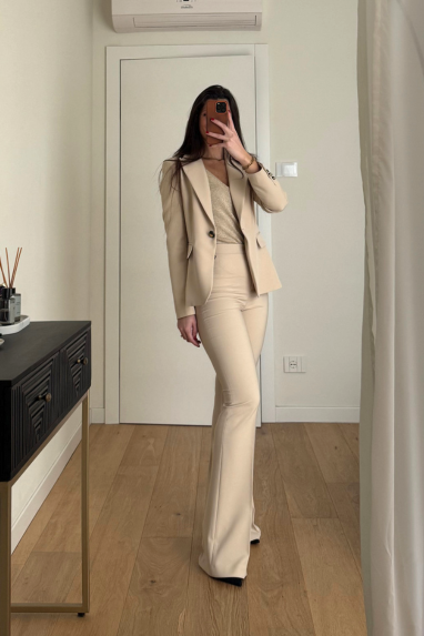 ECO Pantalone tailleur a zampa