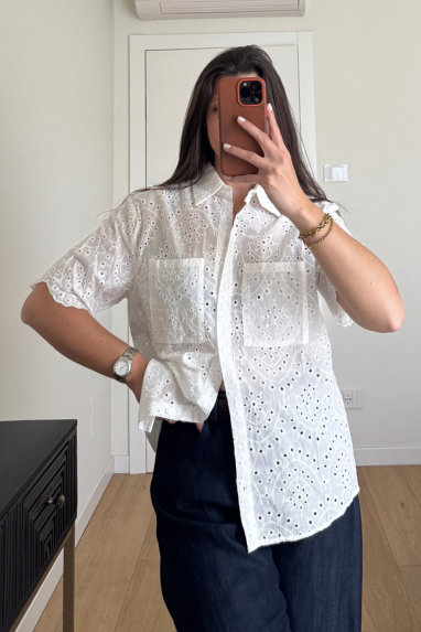 TWENTY Camicia in sangallo 100% cotone