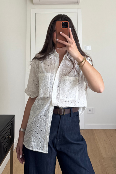 TWENTY Camicia in sangallo 100% cotone