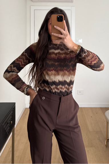 TWENTY Maglia misto cashmere fantasia sfumata