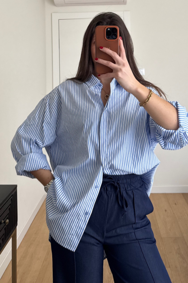 TWENTY Camicia asimmetrica a righe
