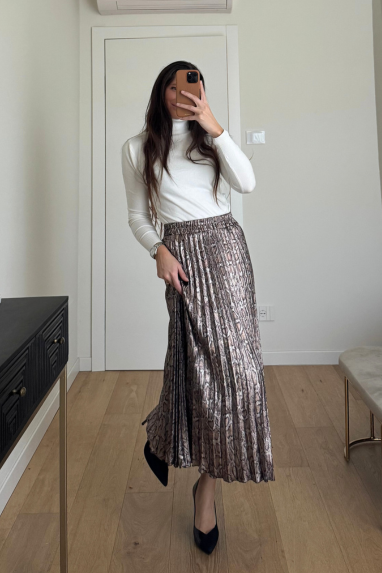 ECO Gonna plissettata pitonata cangiante