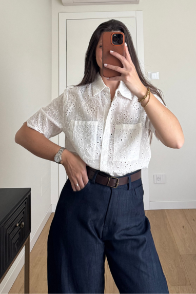 TWENTY Camicia in sangallo 100% cotone