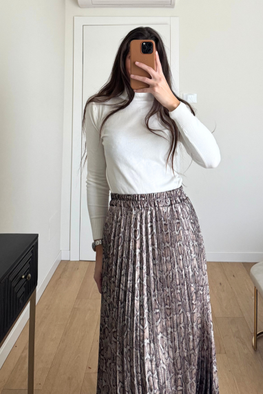 ECO Gonna plissettata pitonata cangiante