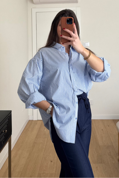 TWENTY Camicia asimmetrica a righe