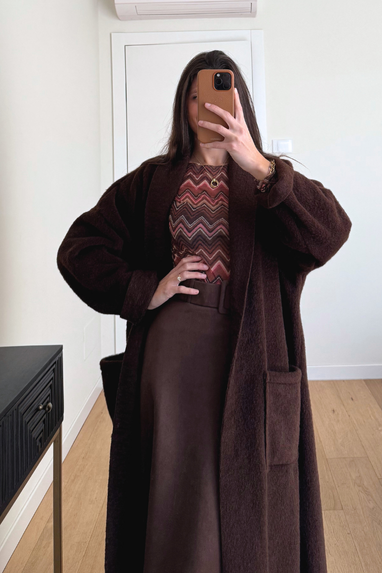 Maxi cardigan con tasche