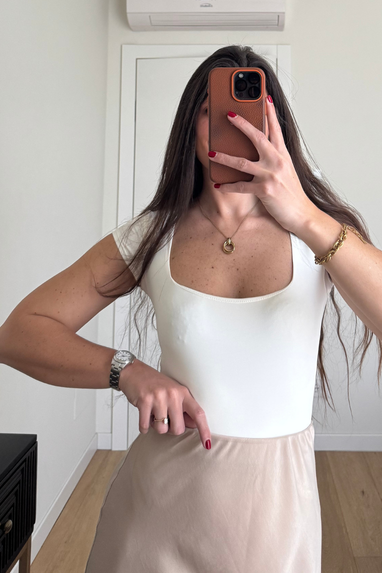 Body manica corta scollo quadrato