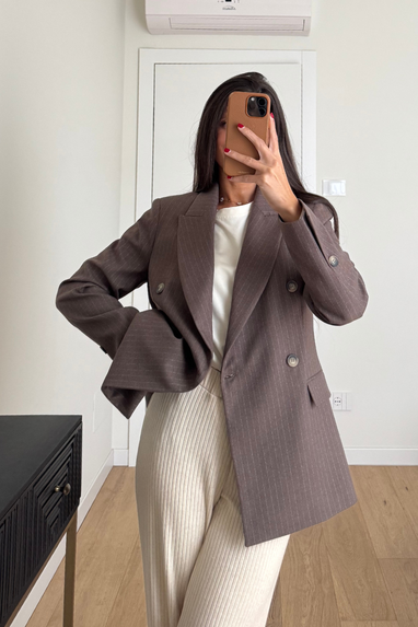 ECO Blazer gessato doppiopetto