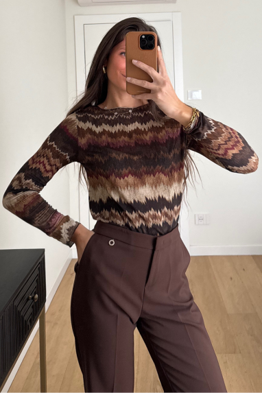 TWENTY Maglia misto cashmere fantasia sfumata