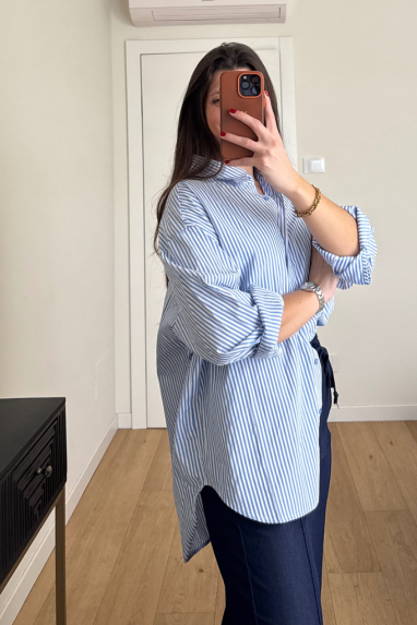 TWENTY Camicia asimmetrica a righe