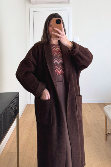 Maxi cardigan con tasche