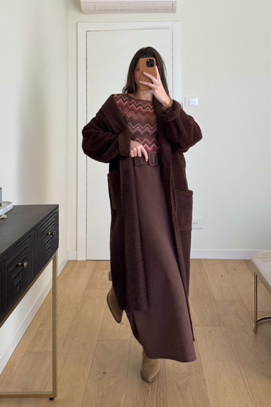 Maxi cardigan con tasche