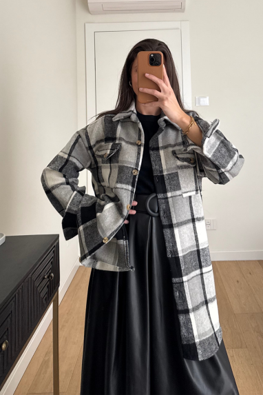 TWENTY Maxi camicia tartan