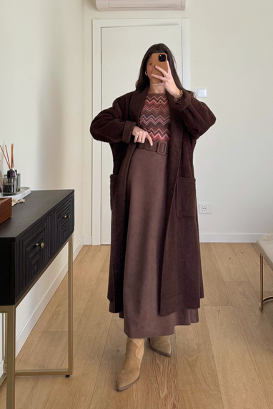 Maxi cardigan con tasche