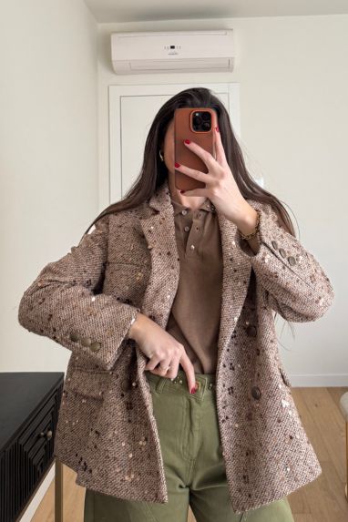 ECO Giacca con inserti paillettes