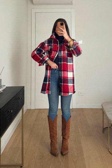 TWENTY Maxi camicia tartan