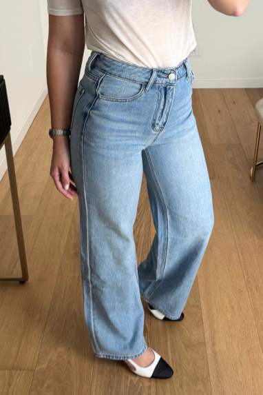 Jeans dritto vita alta