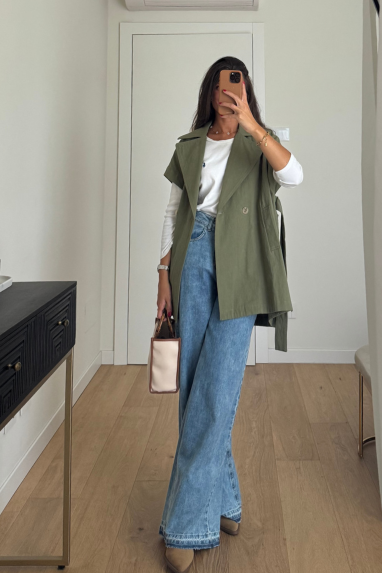 Maxi gilet modello trench