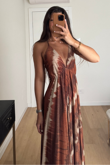 Abito lungo fantasia lurex